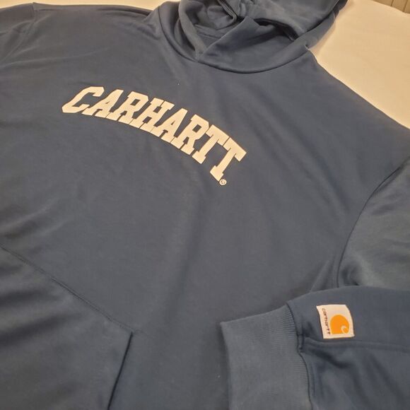 COPY - Carhartt Mens XL Hooded Sweatshirt Hoodie Blue - Picture 2 of 8